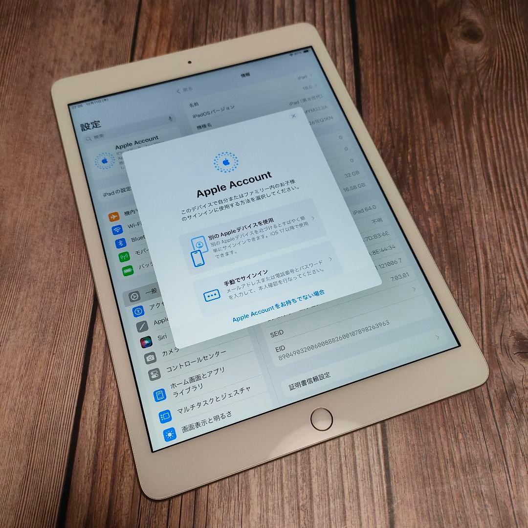 iPad 第8世代 32GB SIMフリー シルバー 美品
