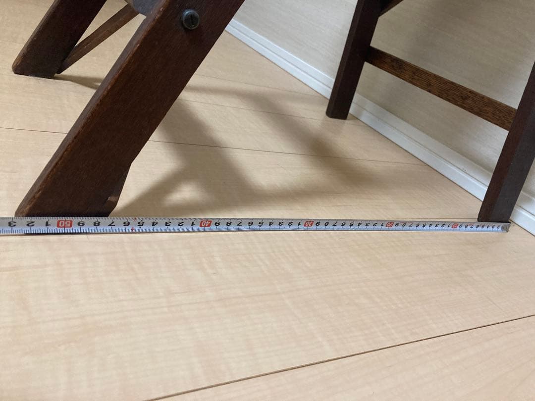 う*ぎ様 【アンティーク】木製折りたたみ式ステップスツール