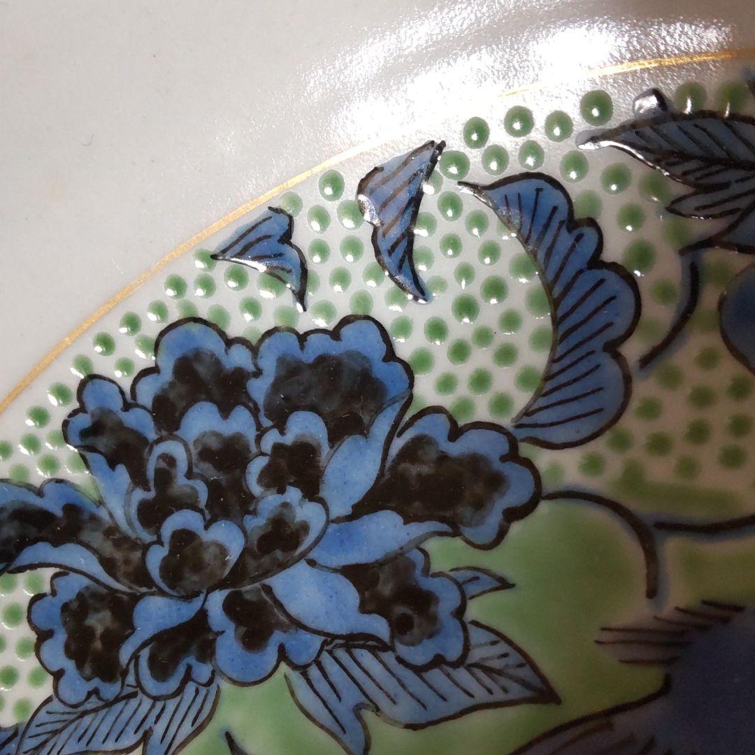 九谷焼色絵鳥更紗文鉢　北出博嗣作　【共箱】【共布】【陶歴】