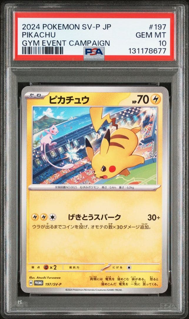 10連番 ピカチュウ ジムプロモ げきとうスパーク PSA10 ミュウ