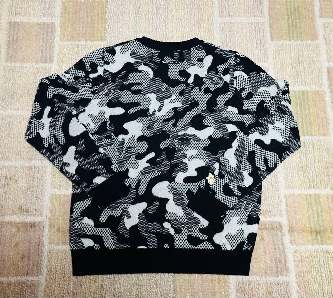 【極美品】PEARLY GATES 迷彩柄ジャガードニット サイズ1 秋冬ゴルフ