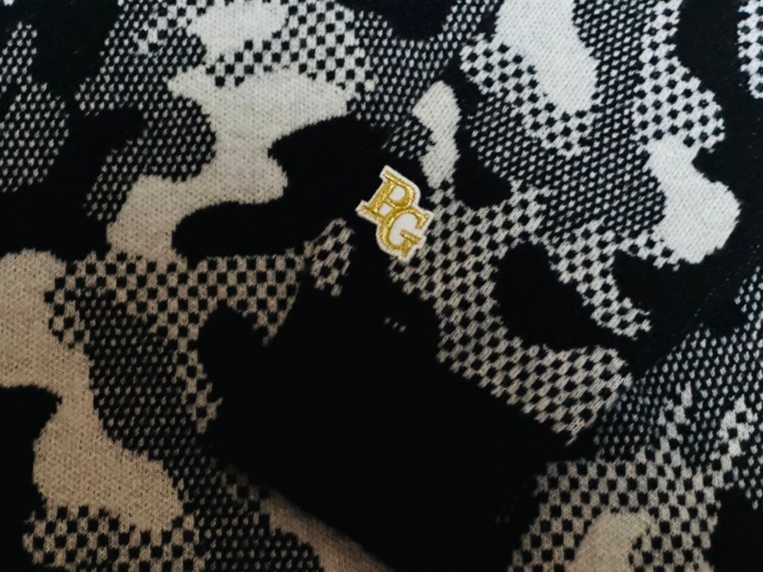 【極美品】PEARLY GATES 迷彩柄ジャガードニット サイズ1 秋冬ゴルフ