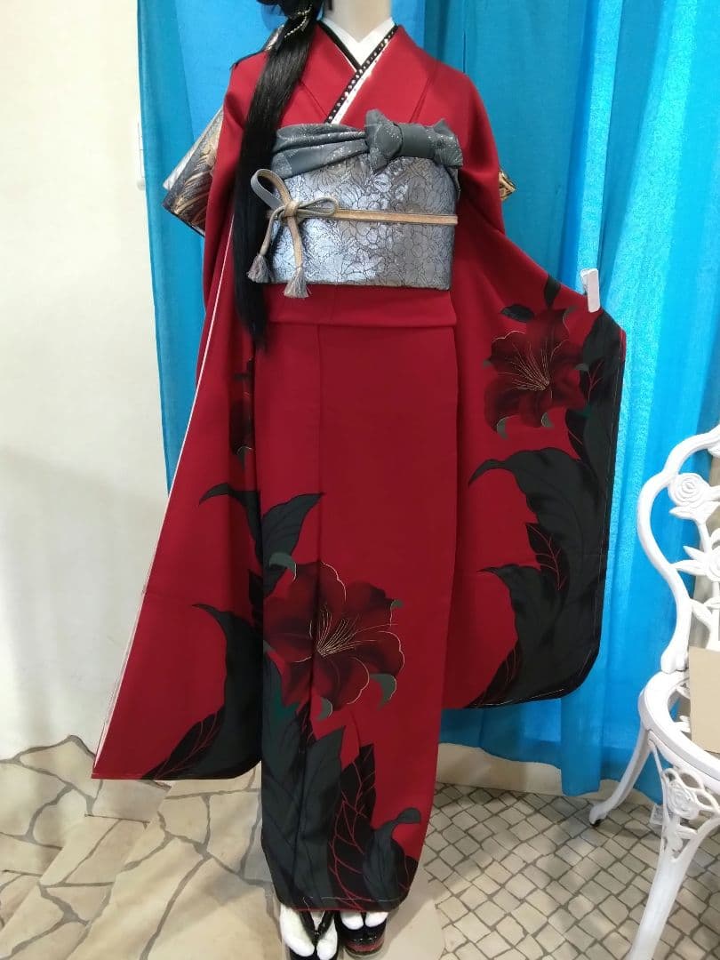 振袖フルセット、正絹振袖、成人式、重ね衿、帯揚げ帯締め、西陣袋帯、襦袢