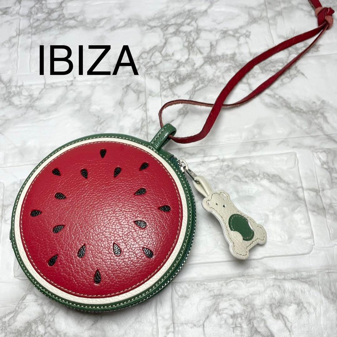 IBIZA イビサ　ポーチ　小銭入れ　スイカ　レザー　ケース　フルーツ