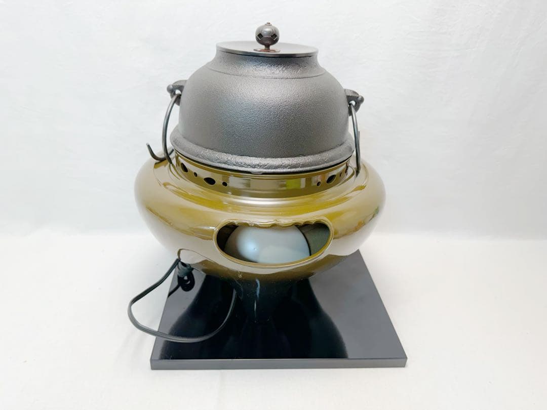 未使用 茶道具 野々田合金製 朝鮮風炉型電熱器 コントローラー式 風炉釜前瓦敷板