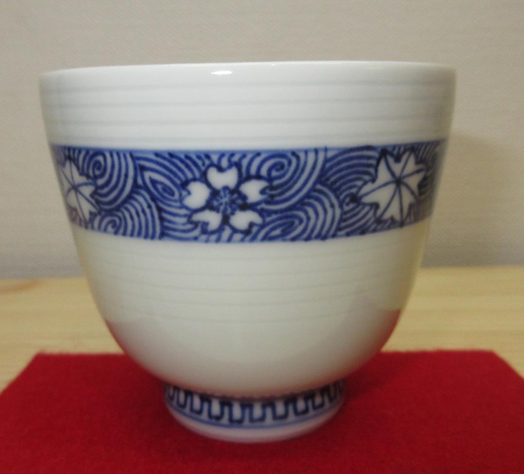 送料込【逢絢亭】茶道具 汲出椀 京焼 染付 雲錦の図 ５客 林淡幽 共箱入り