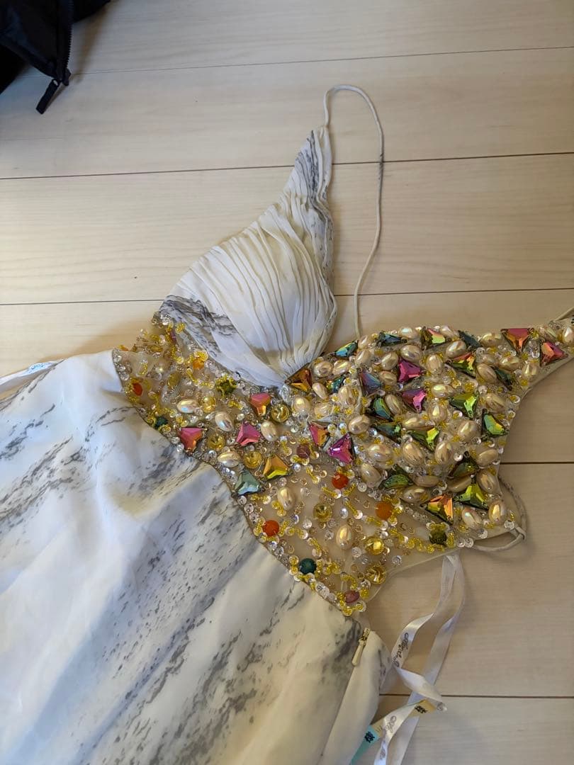 ロングドレス イエロー・グリーン グラデーション