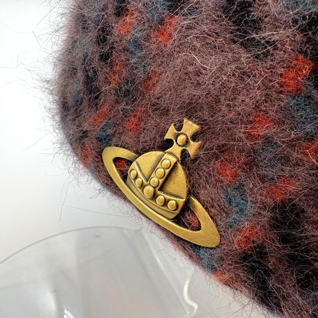 VIVIENNE WESTWOOD チェック　 ベレー帽 オーブ ボンボン レア