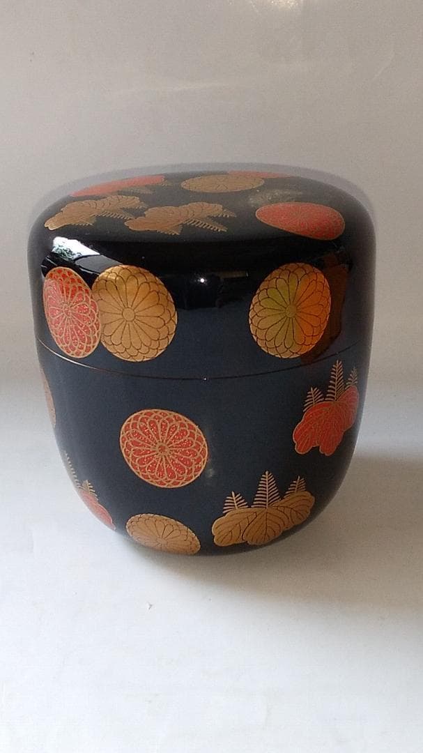 『 彭祖棗 』 前端春斉 作 蒔絵 内銀溜 漆器 漆芸 抹茶 茶道具 共箱 新品