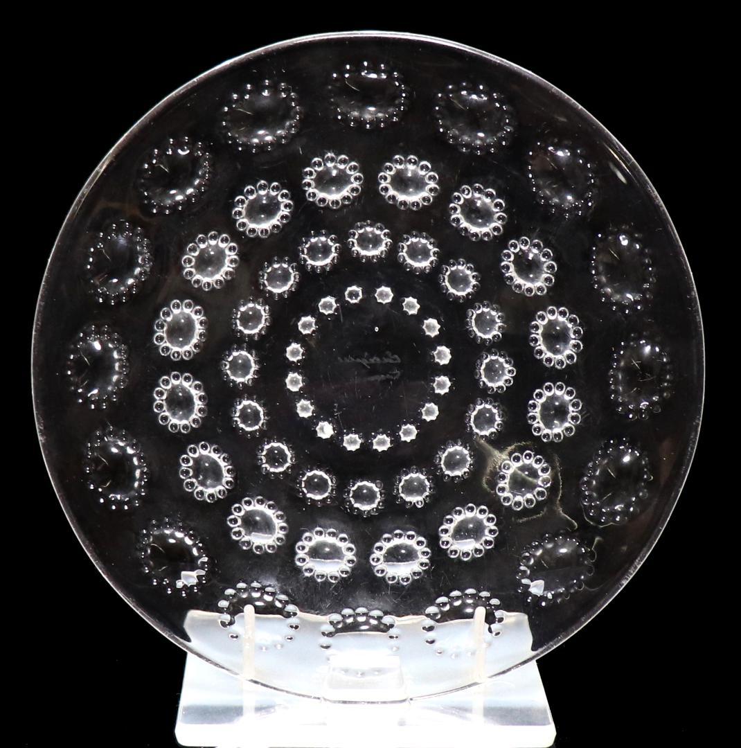 ルネ・ラリック 激レア 高級硝子皿18cmプレート アスター1935年サインあり