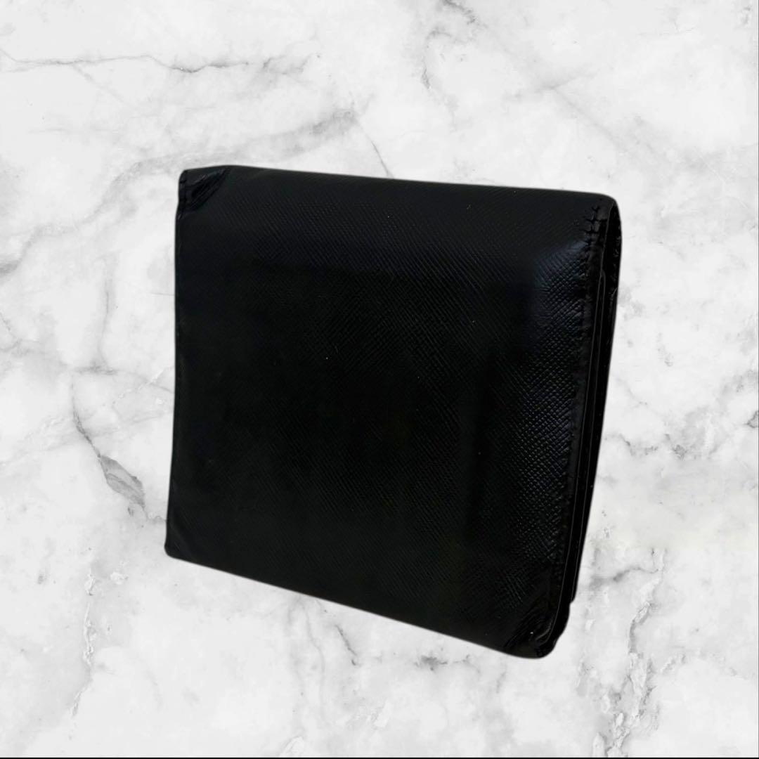 極美品✨ PRADA プラダ 三つ折り財布 サフィアーノ 三角ロゴ