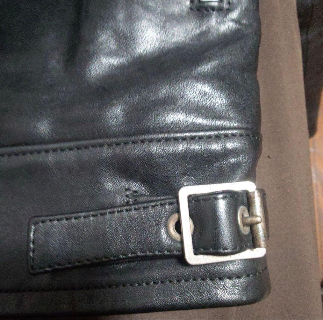 サンローランパリ　カフェレーサーレザーライダースジャケット42