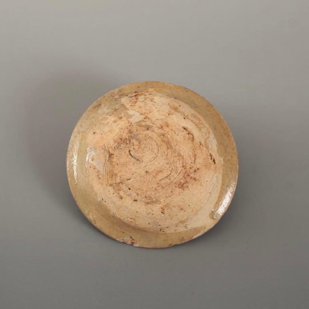 黄瀬戸 灰釉 平盃 桃山〜江戸初期 盃 平杯 酒器 古美術 古道具アンティーク