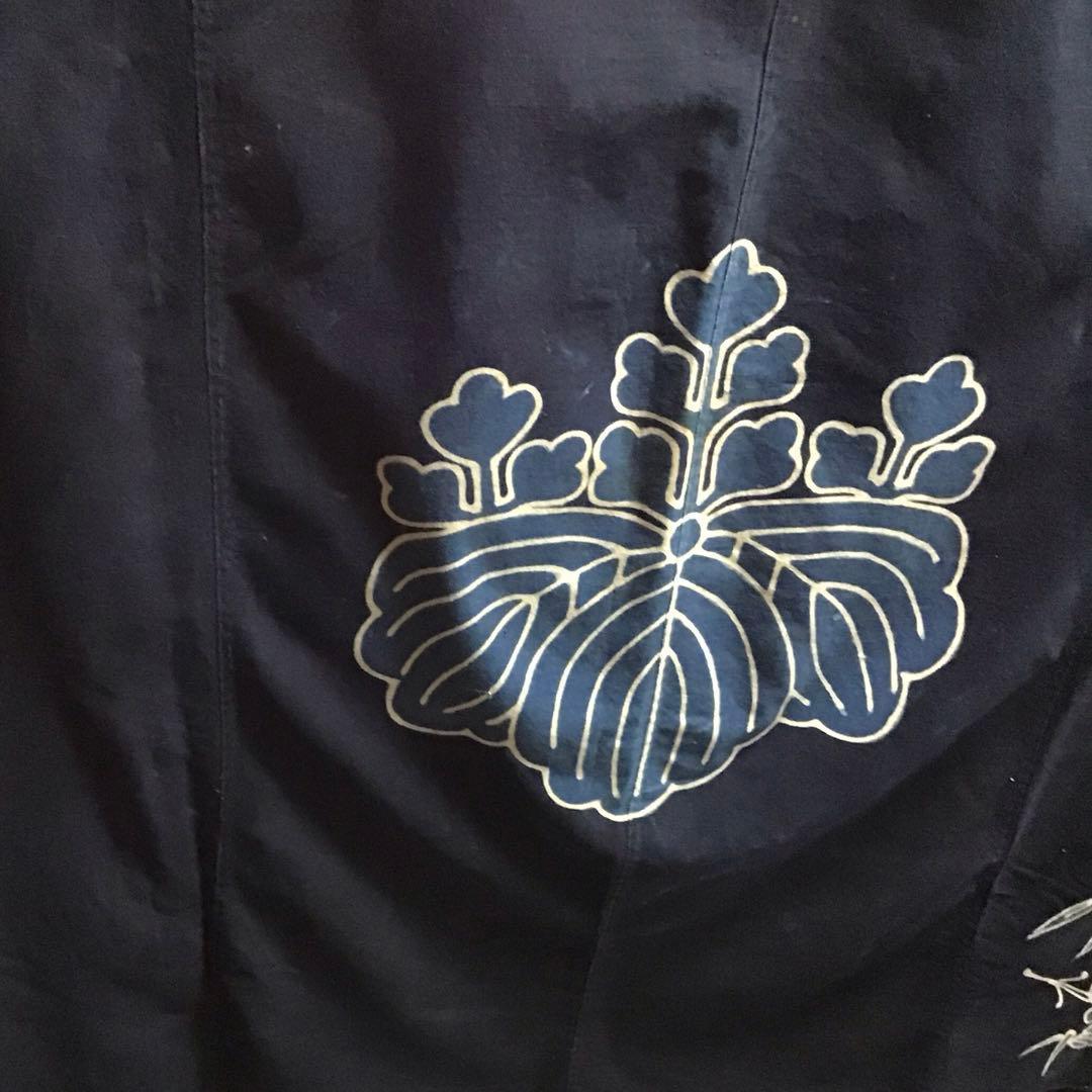 古布藍染め家紋布地、ＫM９