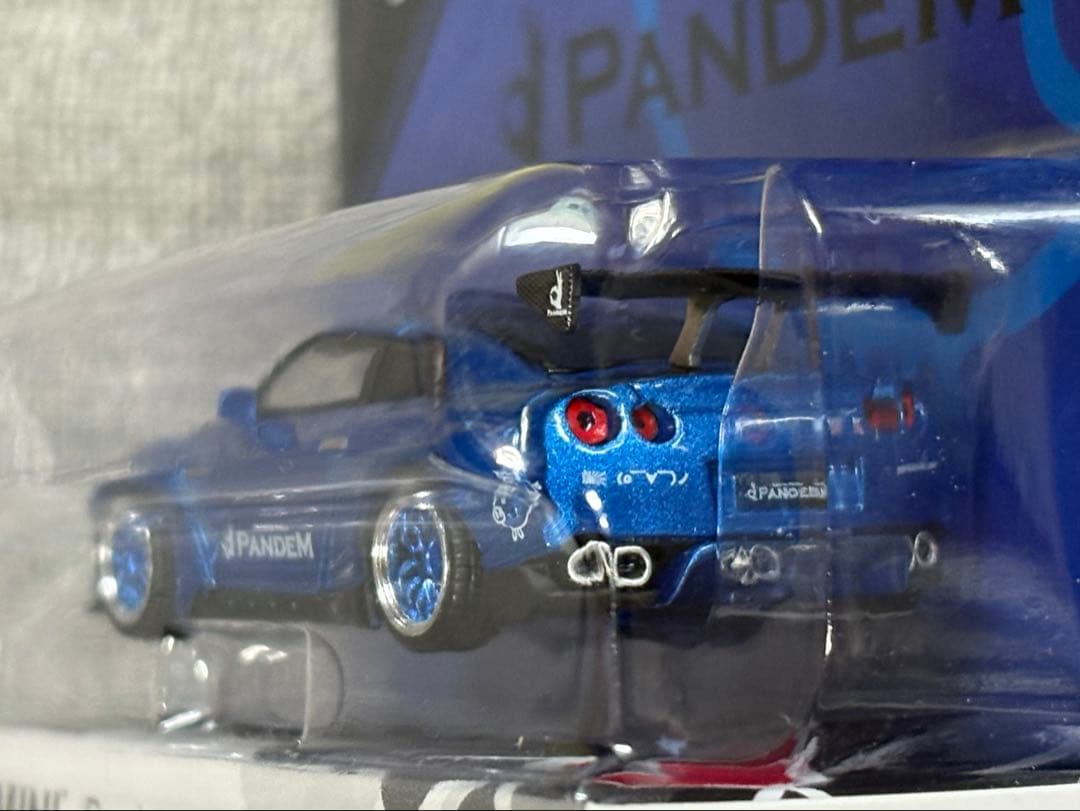 ミニGT 1/64 パンデム GT-R R35 GTウイング メタリックブルー