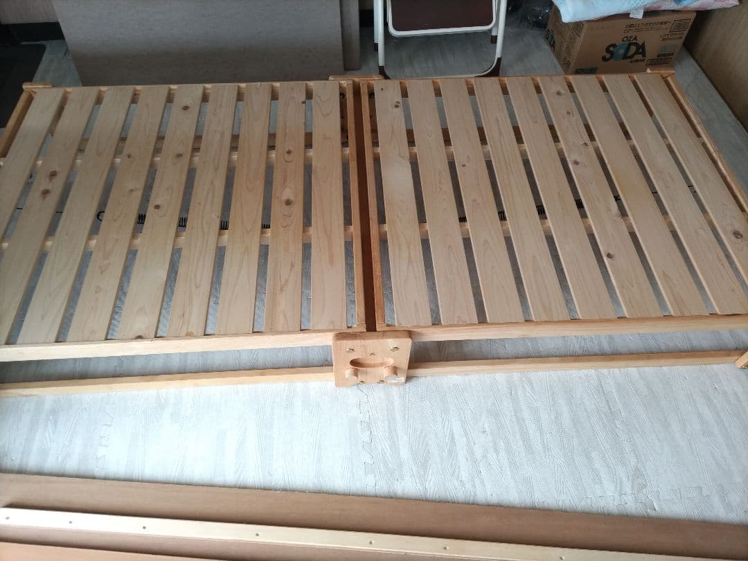 全国送料無料！中居木工 日本製 折りたたみ檜すのこ ベッド シングル