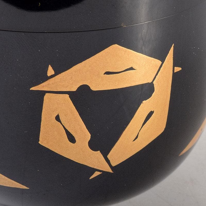 茶道具　輪島塗　喜三誠志作　鱗鶴蒔絵　棗　共箱　V　6914