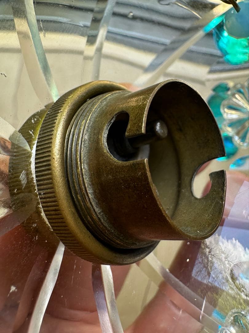 フランス アンティーク スカイブルー・ムラーノガラスの可愛いミニシャンデリア＊