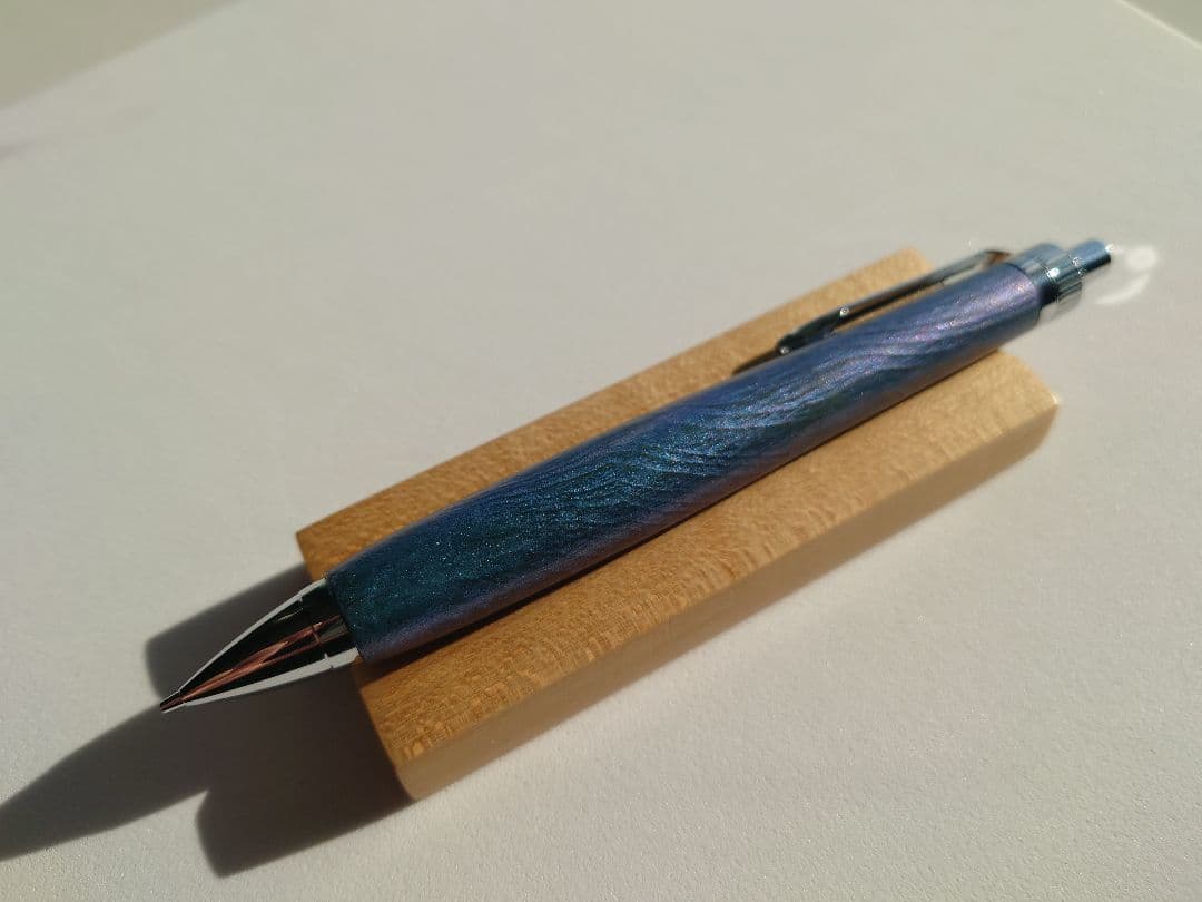 欅　シャープペンシル　浮造り　新うるし　変わり漆　拭き漆　ケヤキ　変わり杢