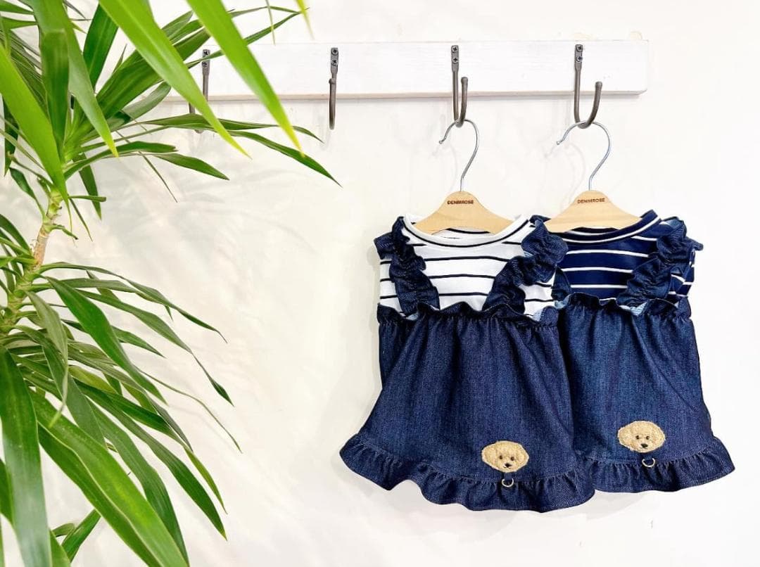 ★完売品★ DENIM ROSE ワッペンデニムフリルワンピース