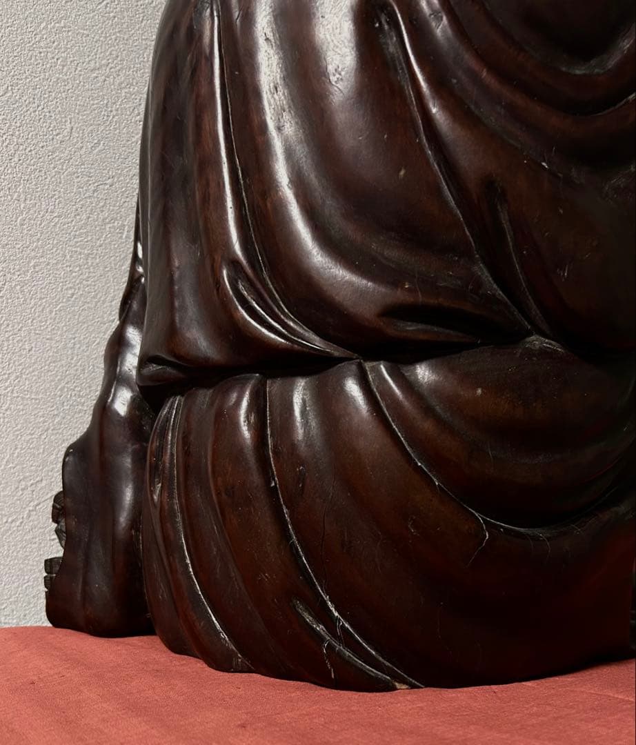 中国 時代 銘木紫檀 羅漢坐像 阿羅漢 座像 10kg 高さ43.5cm