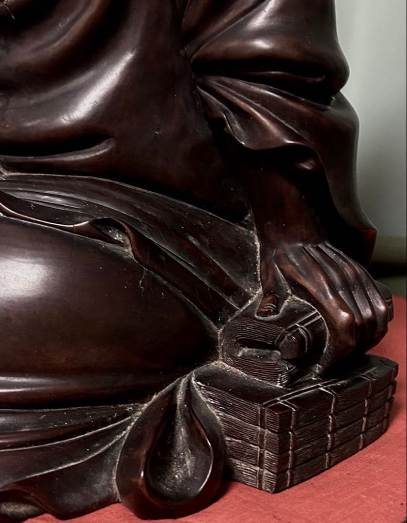 中国 時代 銘木紫檀 羅漢坐像 阿羅漢 座像 10kg 高さ43.5cm