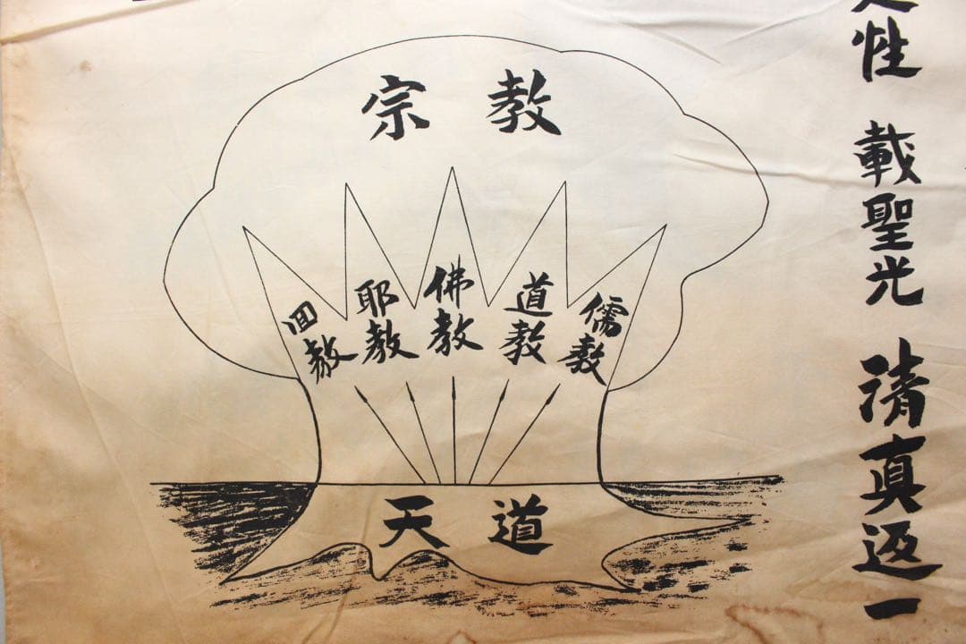 5358 垂幕　天道総天壇　「壬子年新年節 天道略説」　布製　14枚綴　送料無料