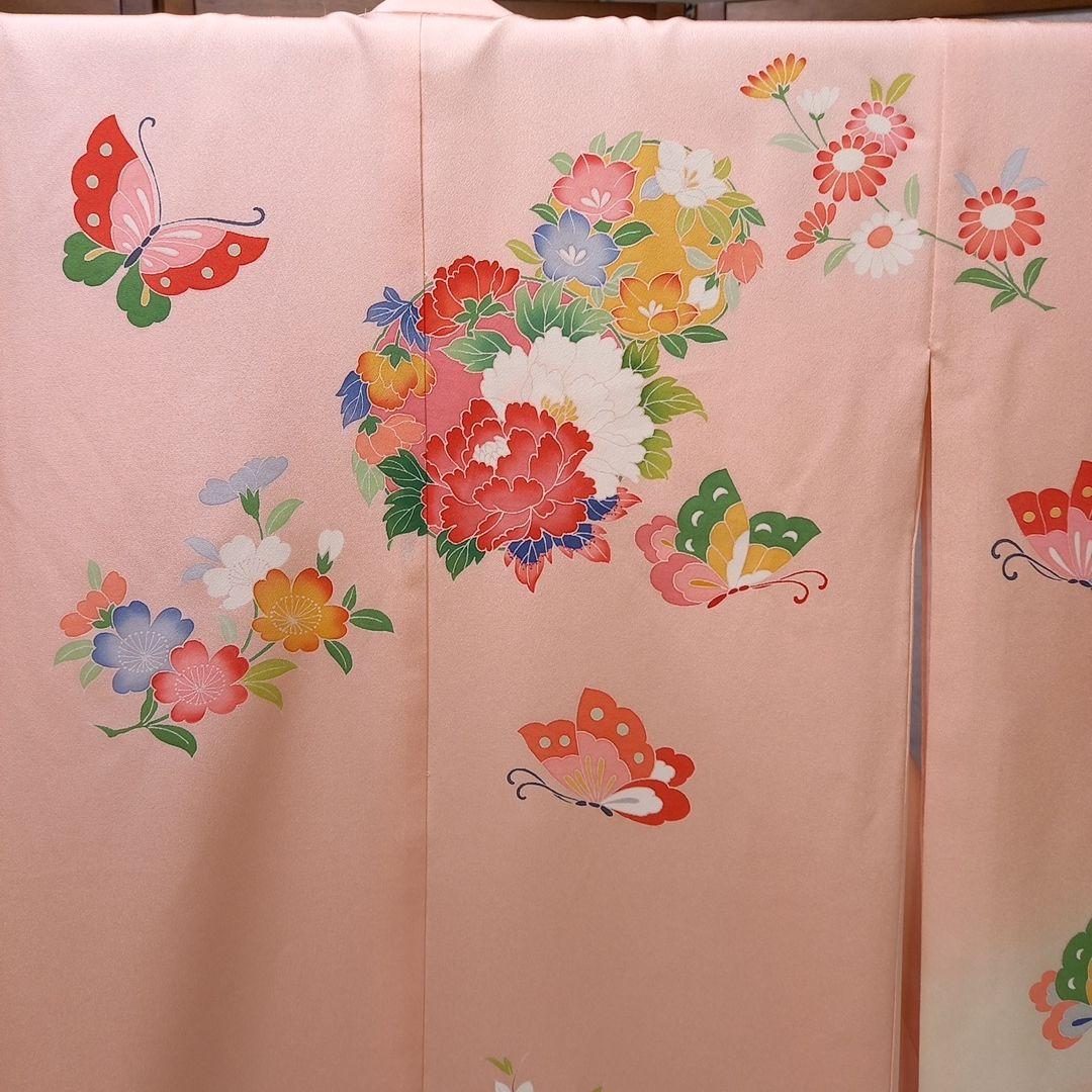 七五三　七才女物　正絹着物，長襦袢仕立て上がり　新品未使用品