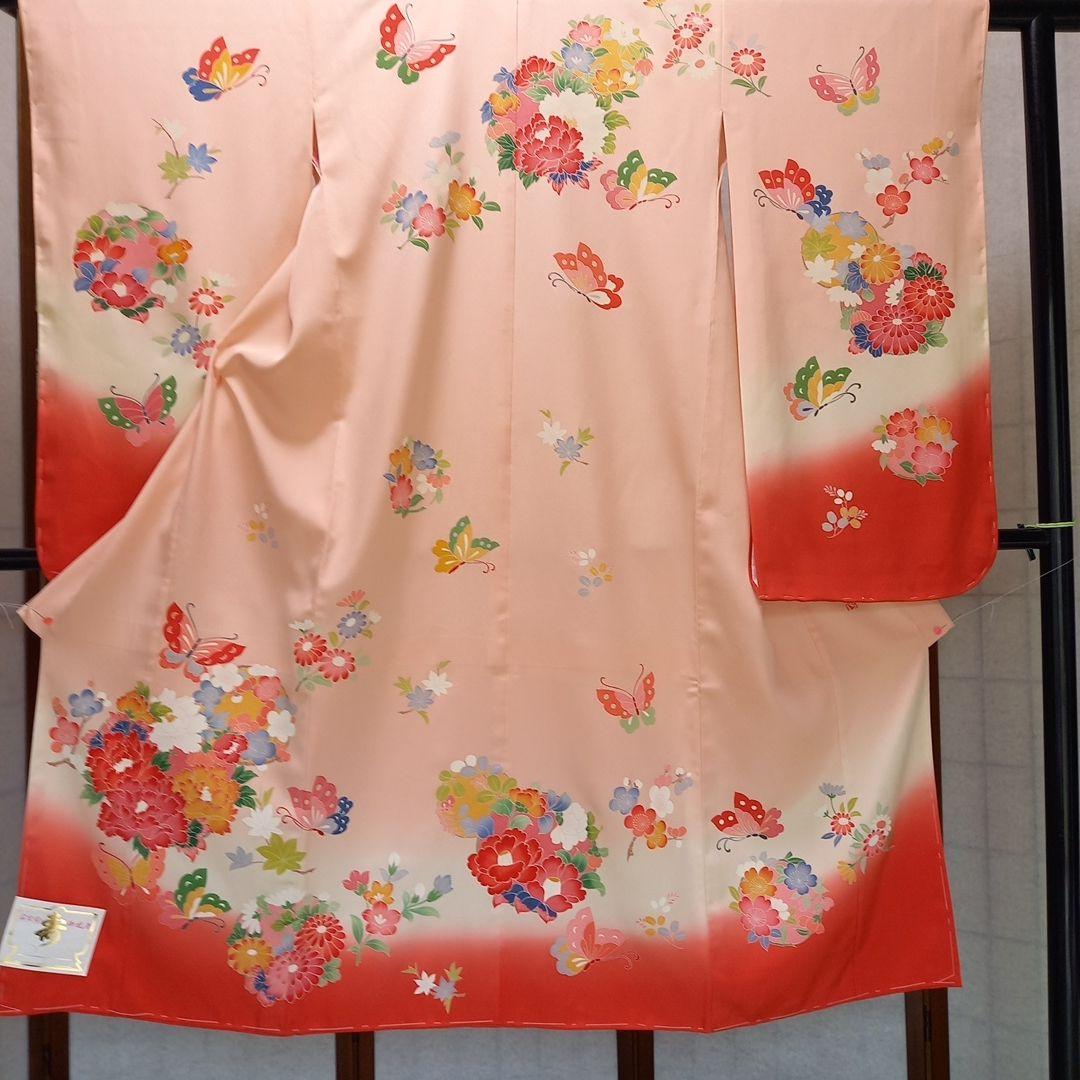 七五三　七才女物　正絹着物，長襦袢仕立て上がり　新品未使用品