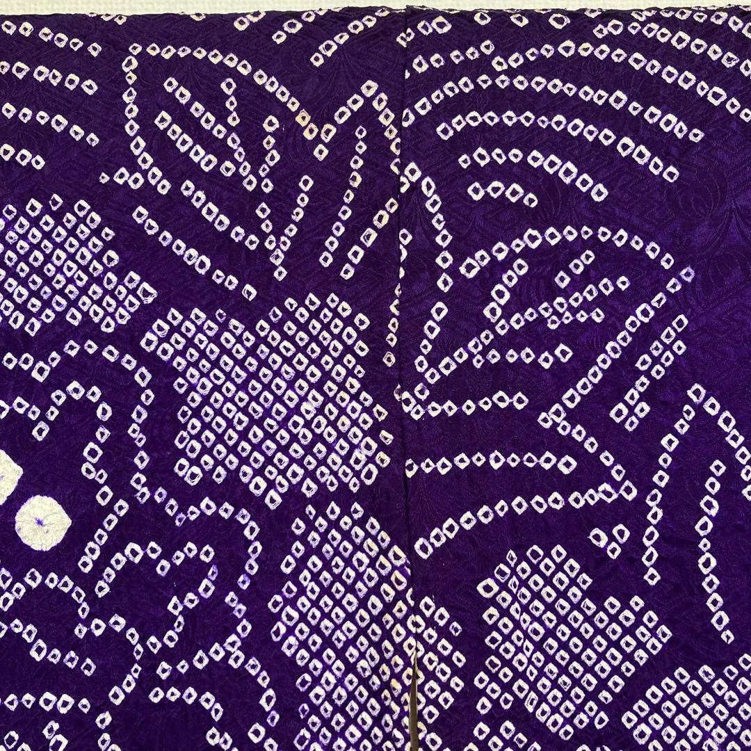 たべたいこ様 振袖 総絞り 鹿子絞り 紫単色 裄68 素敵なデザインT-5076