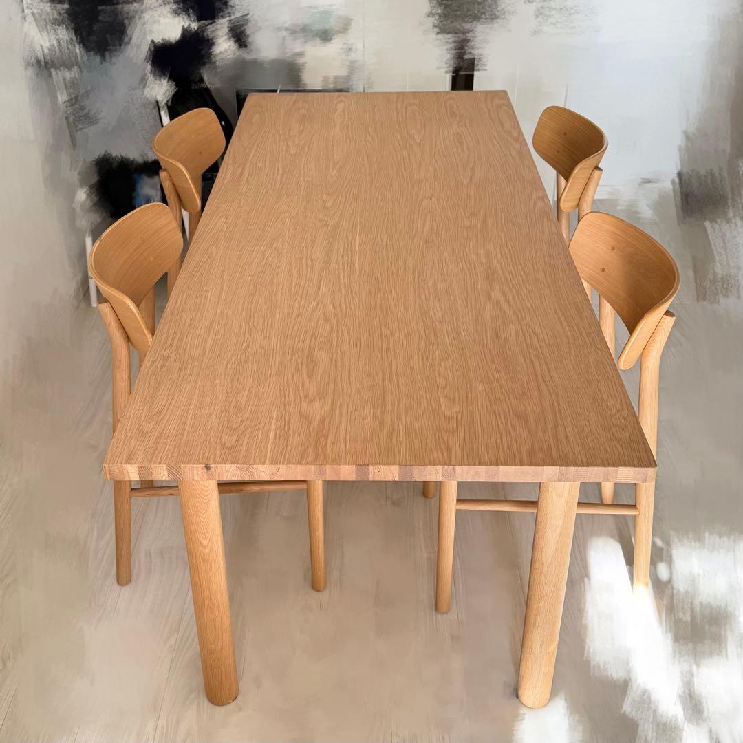 【天板＋脚】無印良品 木製テーブル天板 オーク材 幅180cm×奥行80cm