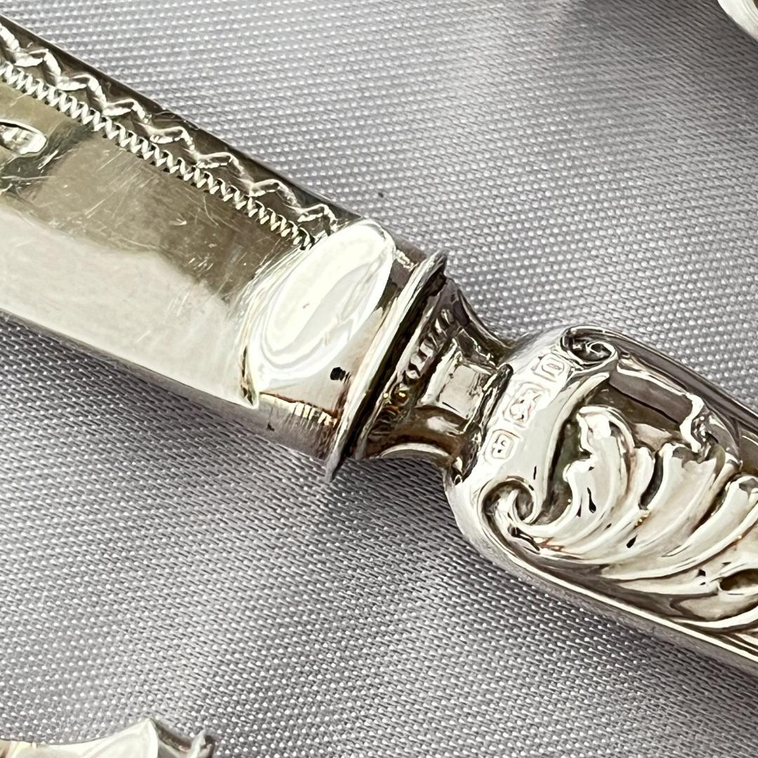 【英国】【純銀ハンドル】プレザーブスプーン / ピクルスフォーク /バターナイフ