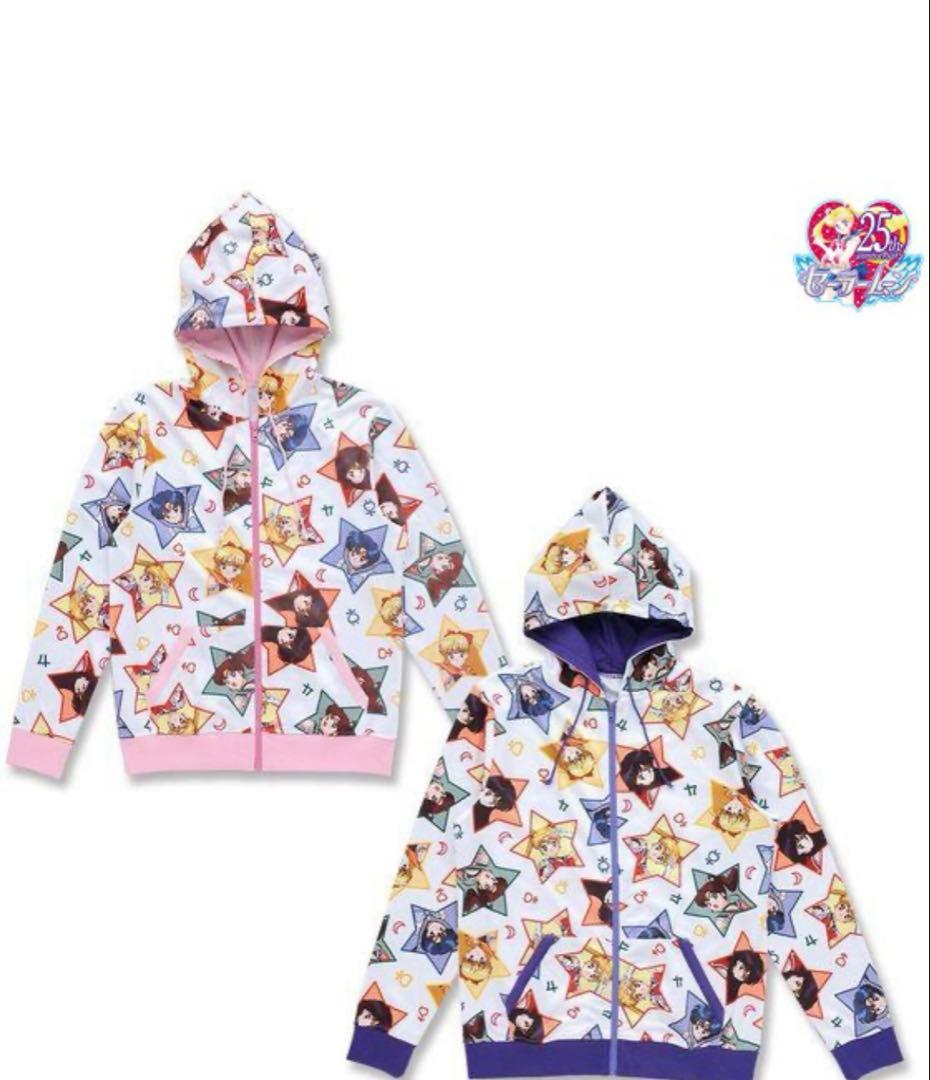 美少女戦士セーラームーン　総柄パーカー　パープル