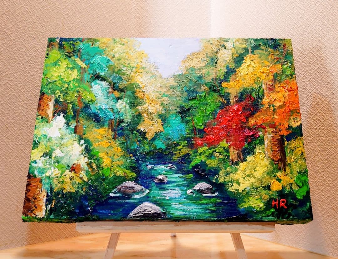 油絵 絵画【森の風景】