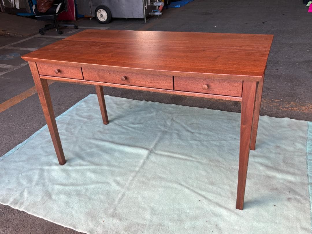 手渡し可 高級家具 旭川家具 北匠工房 チュラン デスク ブラウン 美品