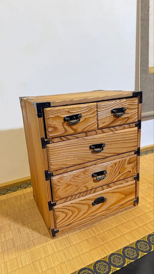 木製和風タンス 引き出し5つ