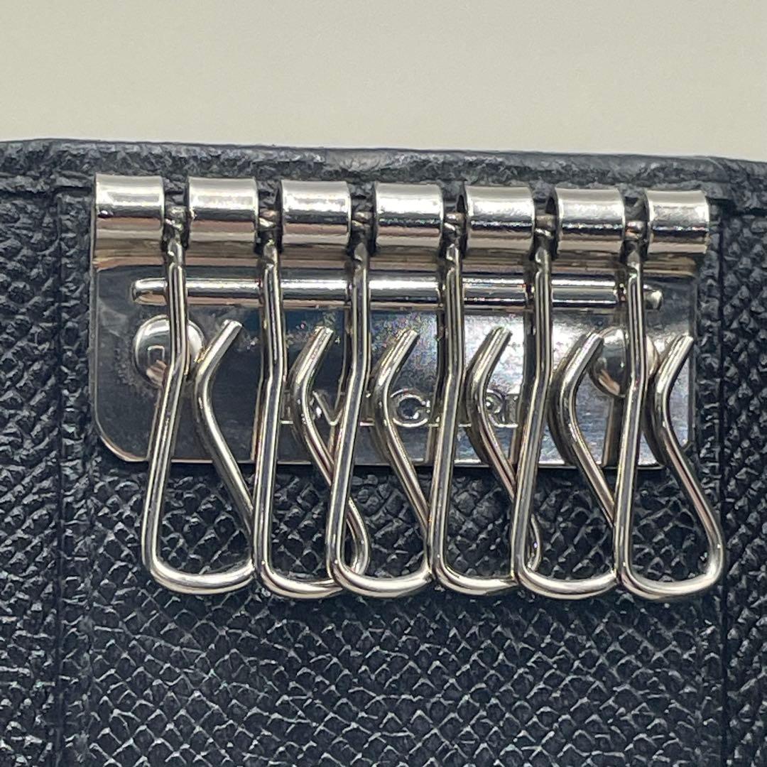 極美品　ブルガリ　6連　キーケース　レザー　黒　正規品