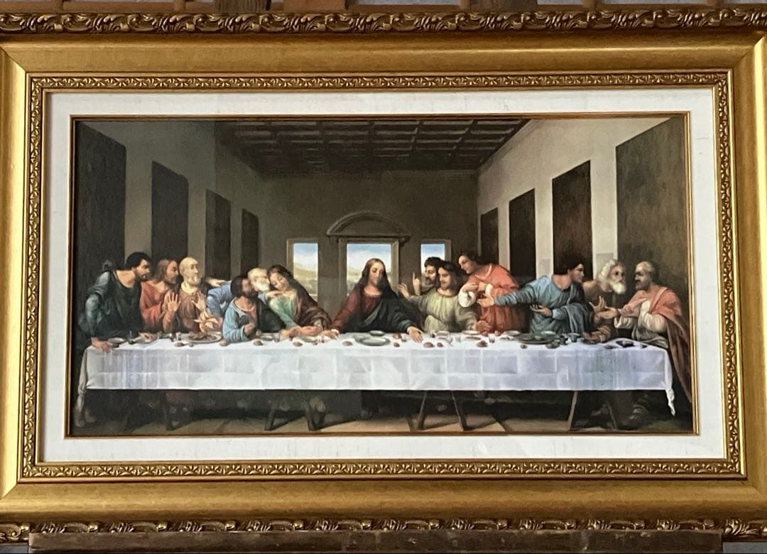 レオナルド ダヴィンチ　[最後の晩餐] 額縁付き複製画