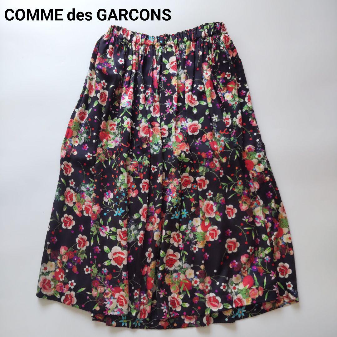 美品 コムデギャルソンコムデギャルソン AD2020 シルク花柄ギャザースカート