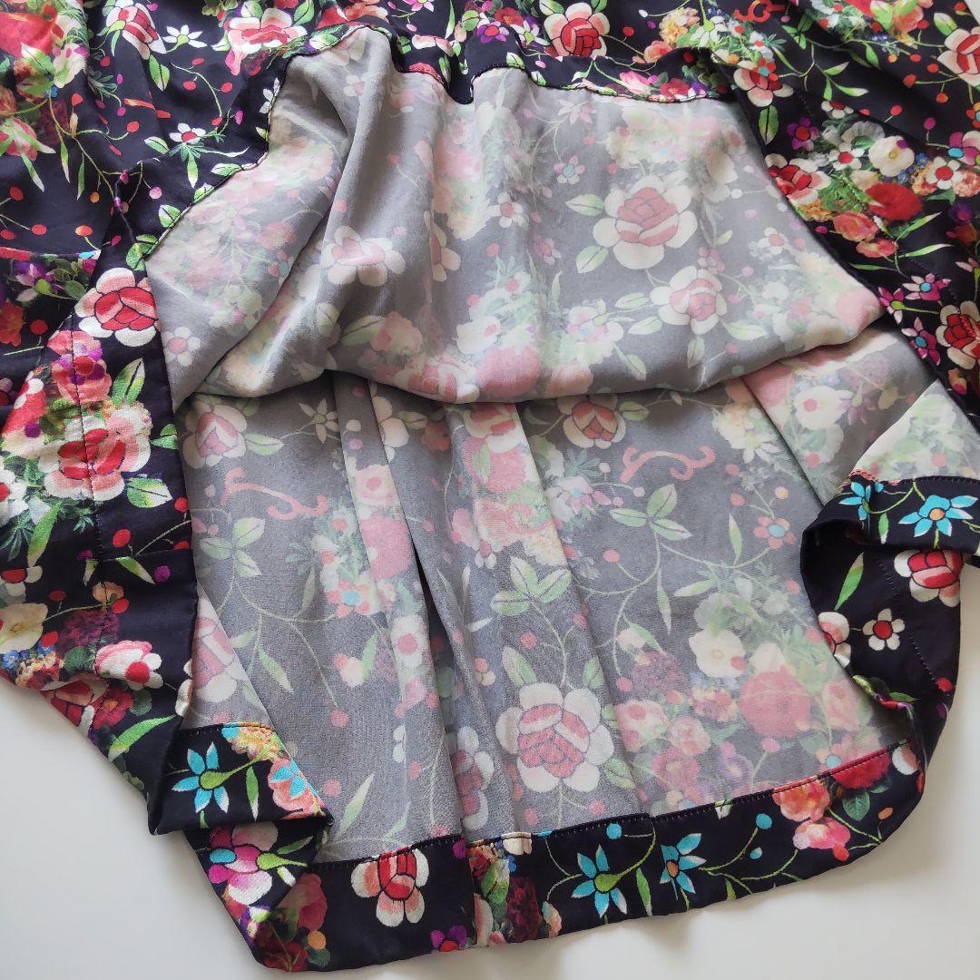 美品 コムデギャルソンコムデギャルソン AD2020 シルク花柄ギャザースカート