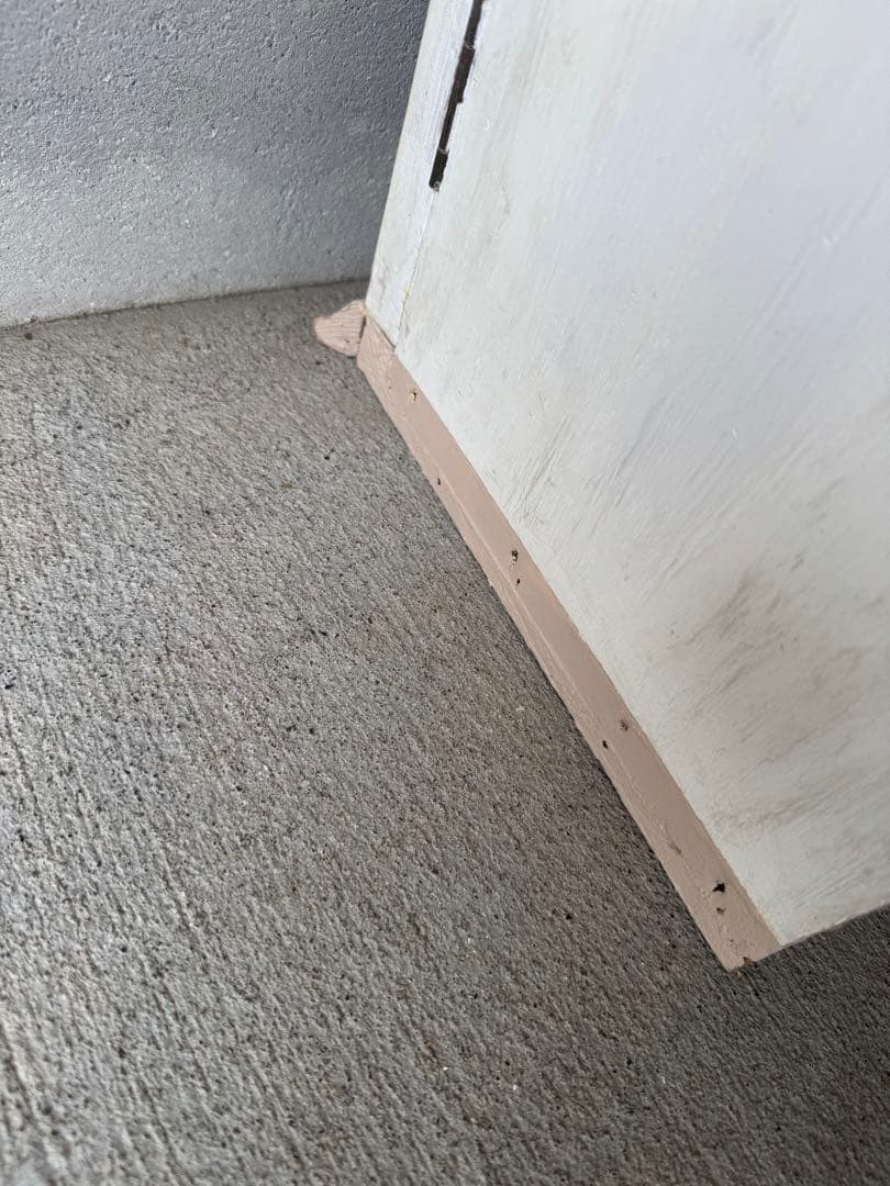 フランス　アンティーク　ガラスキャビネット　吊り棚　シャビー