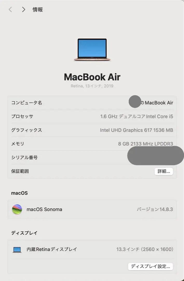Apple MacBook Air ゴールド 13インチ 256GB