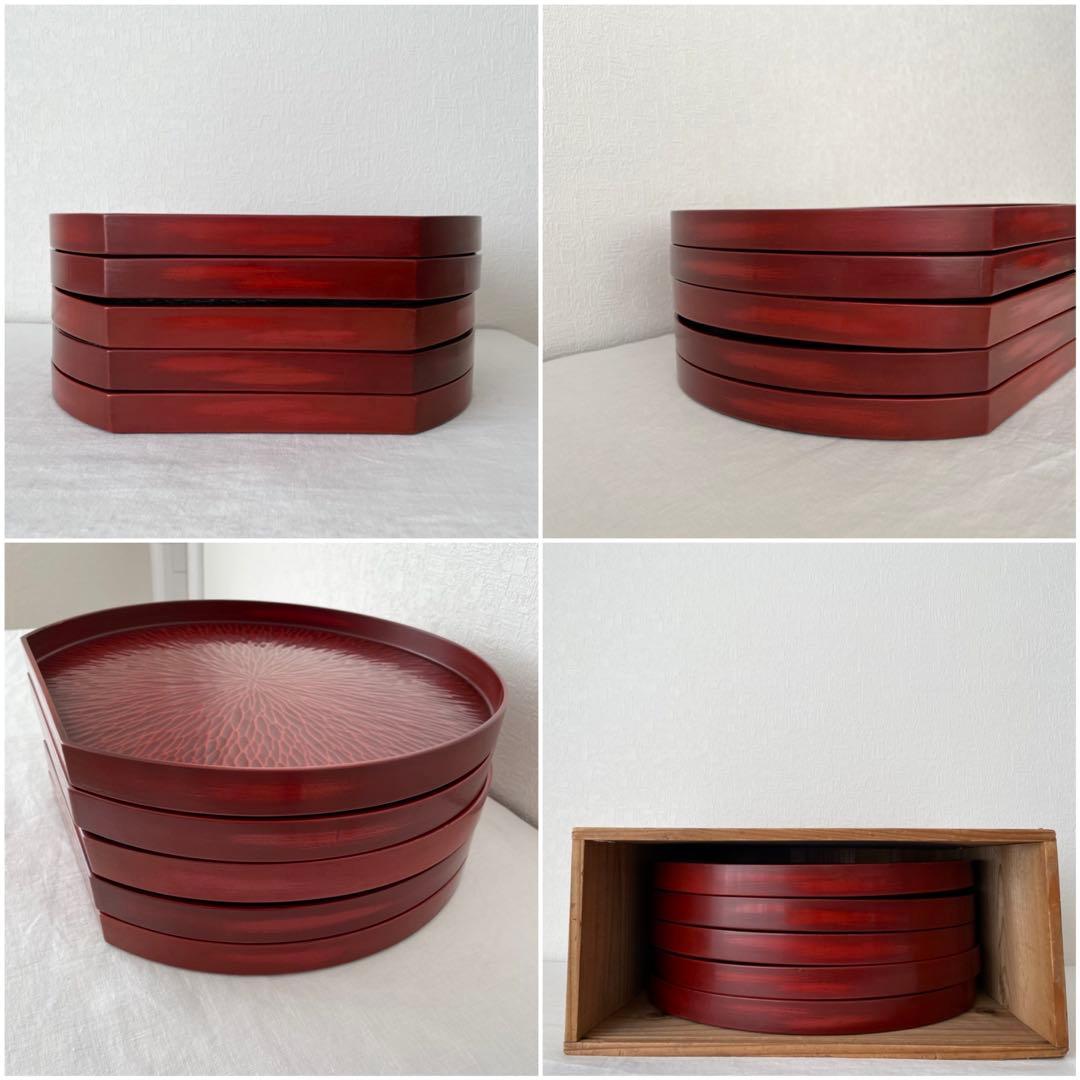 鎌倉彫 半月盆 5客セット