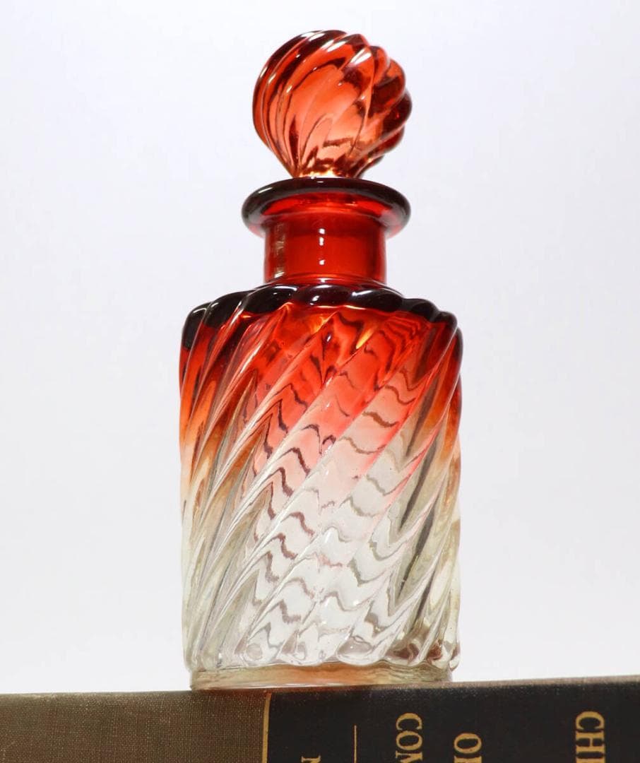 オールド・バカラ 稀少サイズ 16.5cm バンブー ローズ パフュームボトル