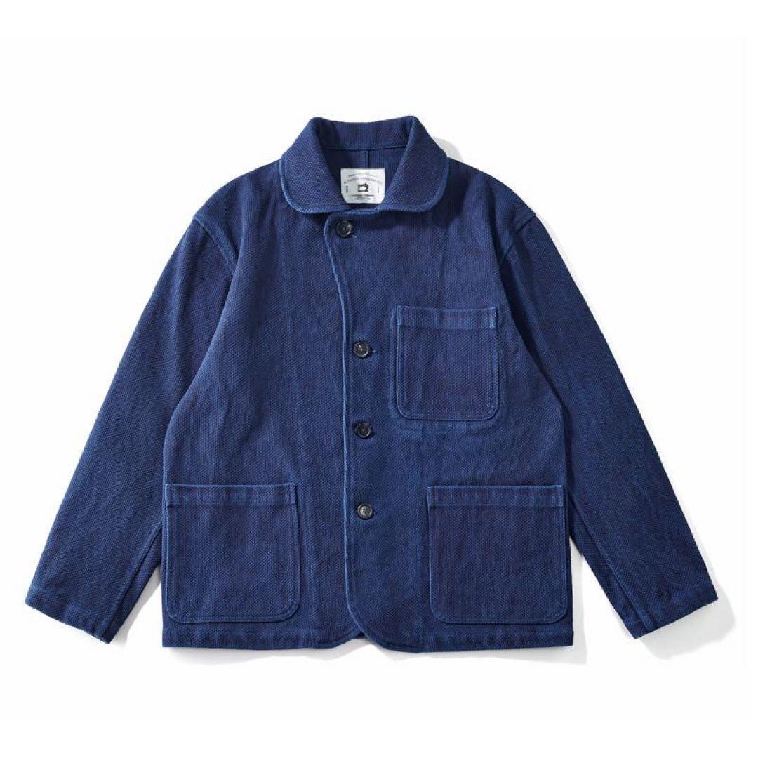 KARAKU 藍染め刺子フレンチワークジャケット 美品 カバーオール インディゴ