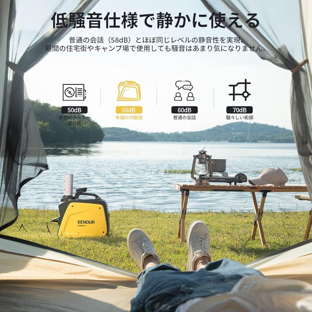 【大特価】EENOUR インバーター発電機 カセットボンベ式 定格出力 災害時