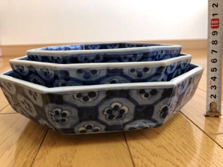 伊万里　八角皿　明治　大中小　鉢　和皿　セット
