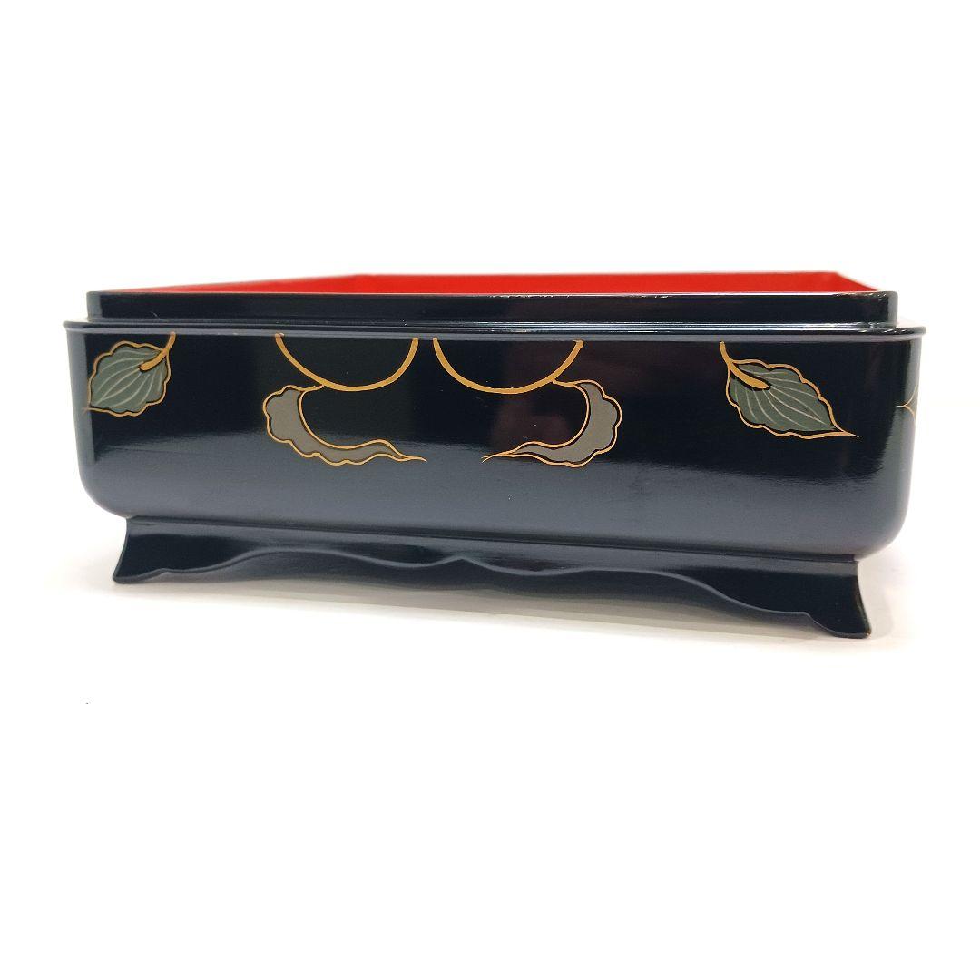 Y3113-2 大正期 漆器 金蒔絵 菓子器 18.3㎝ 共箱