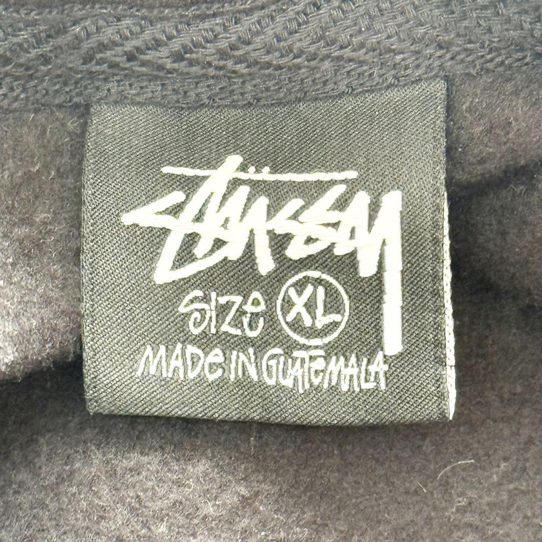 stussy 両面プリント プルオーバー パーカー XLサイズ　ブラック