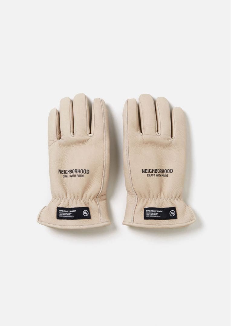 小物 NEIGHBORHOOD LEATHER BOA GLOVES BEIGE
